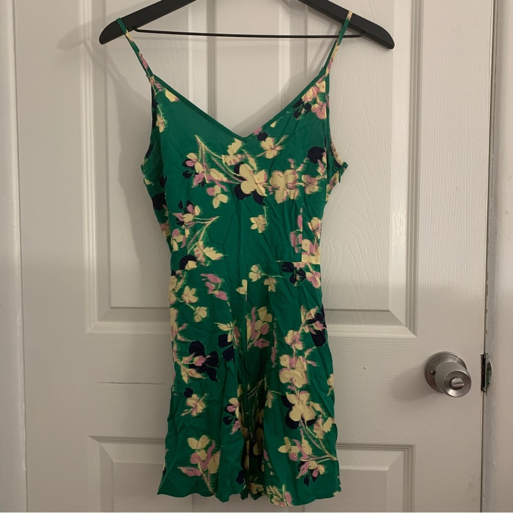 Uniqlo Green Floral Romper